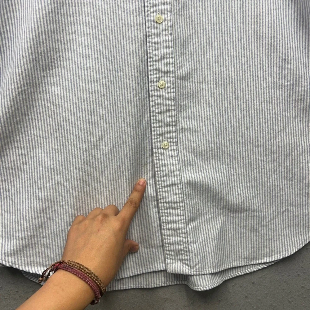 Ralph Lauren Mens XLT Tall Button Down Shirt Blue White Striped Oxford 1871
